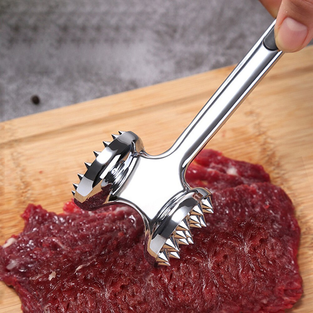 Meat Mallet Tenderizer Steak Hammer Kitchen Tool Aluminum Metal Sliver